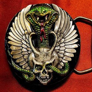 Bad Boys, Wings, Cobra Snake and Skull Belt Buckle